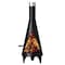 Gardenised 50-in. Black Outdoor Metal Wood Burning Chiminea, Patio Heater Fire Pit, w/Fire Pit Poker Handle QI004662 - alternate 1